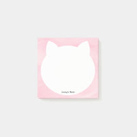 Niedliche weiße Katze Kopf Silhouette Rosa Wasserf