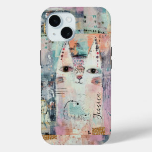 Niedliche weiße Katze Personalisiert Case-Mate iPhone Hülle