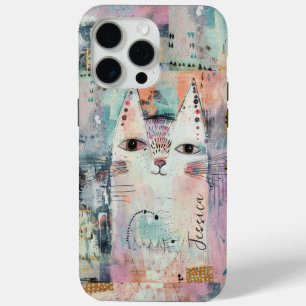 Niedliche weiße Katze Personalisiert Case-Mate iPhone Hülle