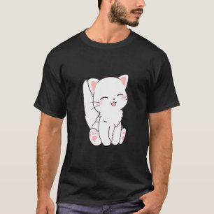 Niedliche, weiße Katzenkrankheit Chibi T-Shirt