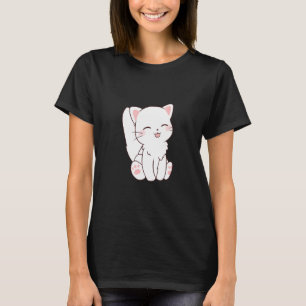 Niedliche, weiße Katzenkrankheit Chibi T-Shirt