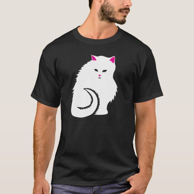 Niedliche weiße Kitty-Katze T-Shirt (Vorderseite)
