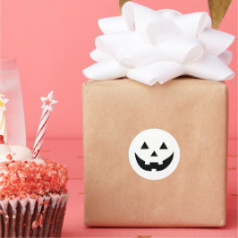 Niedliche weiße Kürbis Kürbislaterne lustiges Hall Runder Aufkleber