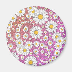 Niedliche weiße Milchprodukte auf rosa gelbem Hint Magnet