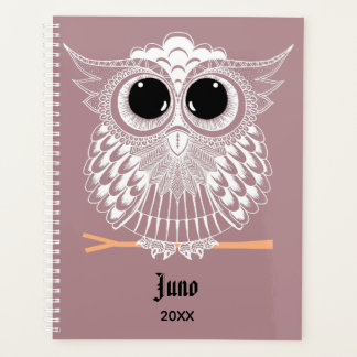 Niedliche Weiße Owl Mandala Doodle Henna Muster Planer