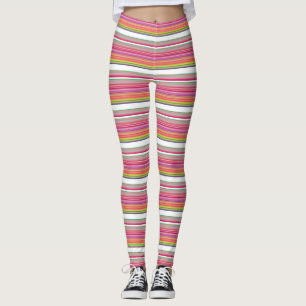 Niedliche weiße Streifen Leggings