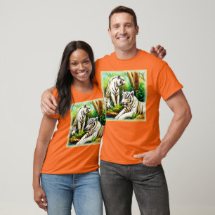 Niedliche weiße Tiger im Dschungel. Jetzt kaufen T-Shirt
