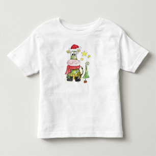 Niedliche weiße Weihnachtskuh Kleinkind T-shirt
