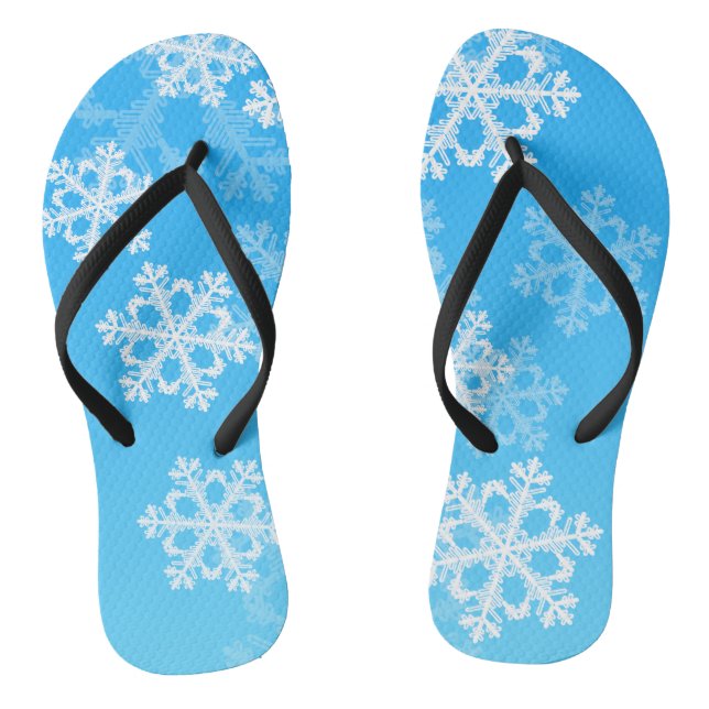 Niedliche weiße Weihnachtsschneeflocken Flip Flops (Fußbett)
