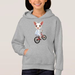 Niedliche, weiße Ziege auf dem Fahrrad Hoodie