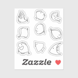 niedliche Weißfische Aufkleber