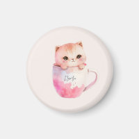 Niedliche weißrosa Katze im Tea Cup (2)