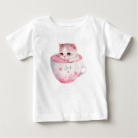 Niedliche weißrosa Katze im Tea Cup (3)