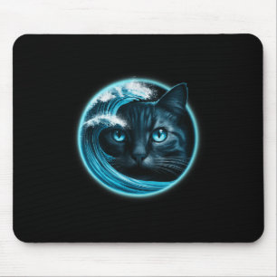 Niedliche Welle blauer Katzen für Kamala Funny Mousepad