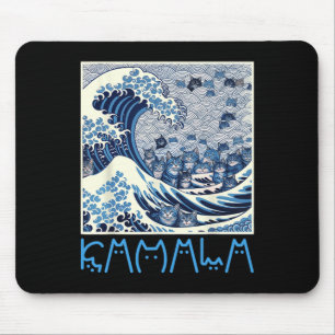 Niedliche Welle blauer Katzen für Kamala Mousepad