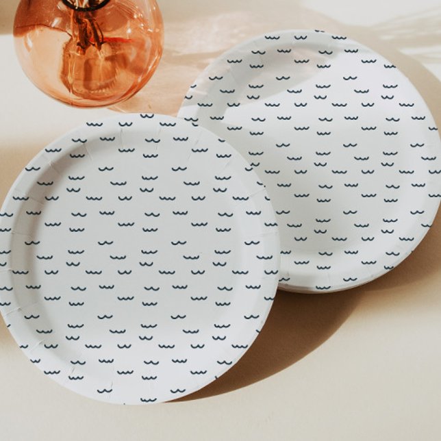 Niedliche Wellenmuster Birthday Papierplatte Pappteller (Von Creator hochgeladen)