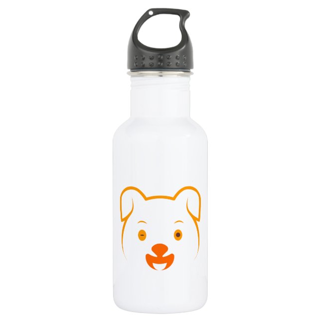 Niedliche Welpe Edelstahlflasche (Vorderseite)