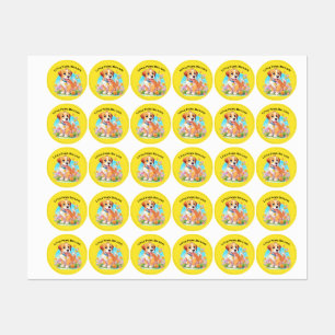 Niedliche Welpe Kleine Paws Big Liebe Etiketten