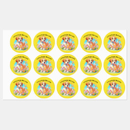 Niedliche Welpe Kleine Paws Big Liebe Etiketten