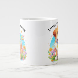 Niedliche Welpe Kleine Paws Big Liebe Jumbo-Tasse