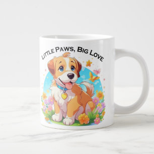 Niedliche Welpe Kleine Paws Big Liebe Jumbo-Tasse