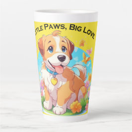 Niedliche Welpe Kleine Paws Big Liebe Milchtasse