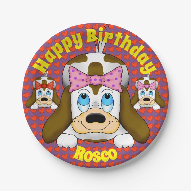 Niedliche Welpe Pappteller (Vorderseite)