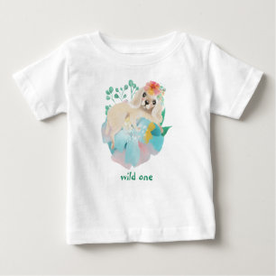 Niedliche Welpe Wild One Baby Girl zum ersten Gebu Baby T-shirt
