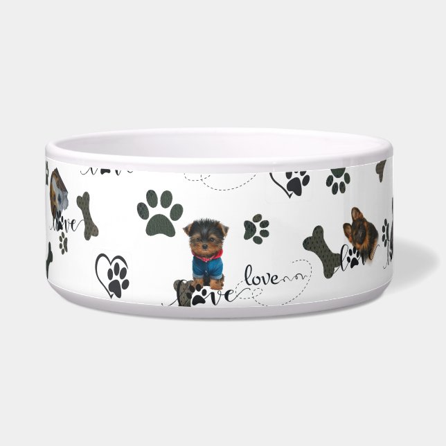 Niedliche Welpen Bandana Tischset Napf (Links)