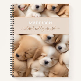 Niedliche Welpen Dog Lover Name Spiral Notebook Notizbuch