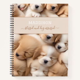 Niedliche Welpen Dog Lover Name Spiral Notebook Notizbuch