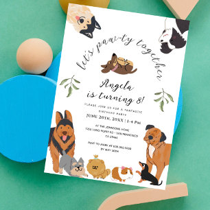 Niedliche Welpen Hunde Lasse Pawy Kindergeburtstag Einladung