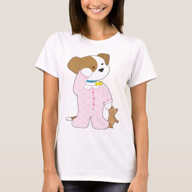 Niedliche Welpen-Pyjamas T-Shirt (Vorderseite)