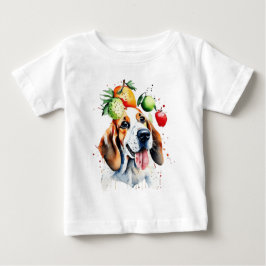 Niedliche Welpen und Früchte Baby T-shirt