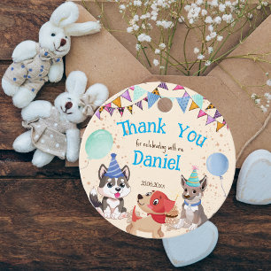 Niedliche Welpen Welpen Party danke Geschenkanhänger