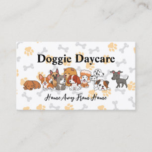 Niedliche Welpenbilder Doggie Daycare Visitenkarte