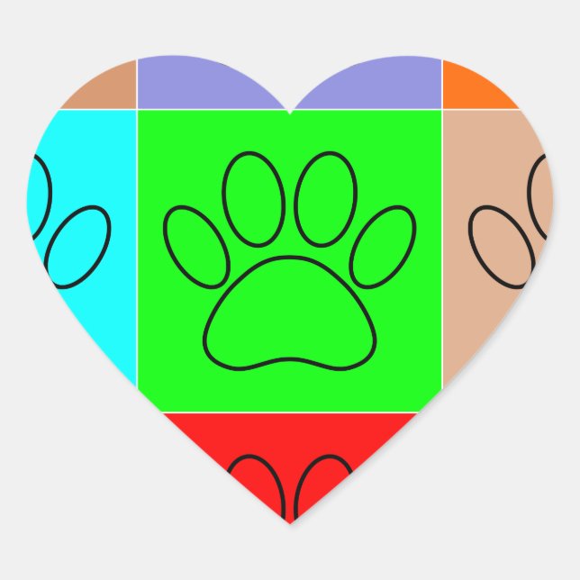 Niedliche Welpenpfähle auf Plätzen Herz-Aufkleber (Vorderseite)