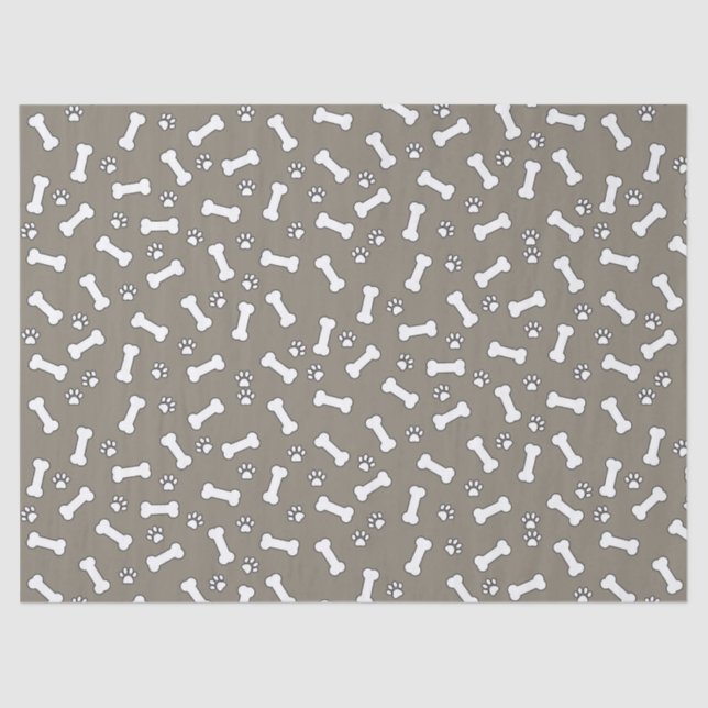 Niedliche Welpenpfeffer und Knochen Neuer Hund Geb Seidenpapier (Vorderseite)