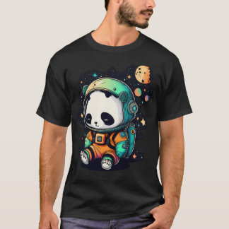 Niedliche Weltraumpanda in den Raumfahrtstern und  T-Shirt