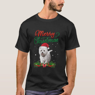 Niedliche WESTIE gegenüber Ugly Sweater Hund Santa T-Shirt