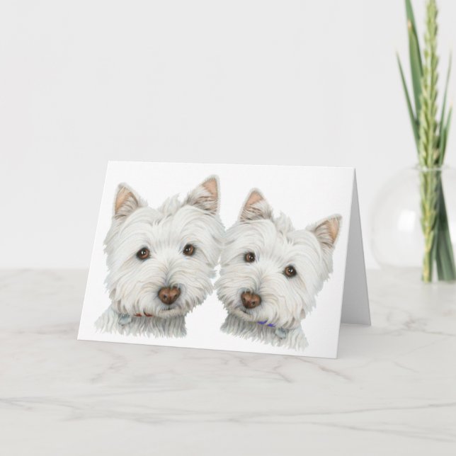 Niedliche Westie Hunde Karte (Vorderseite)