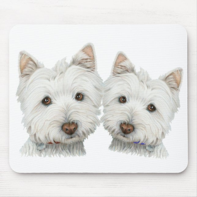 Niedliche Westie Hunde Mousepad (Vorne)