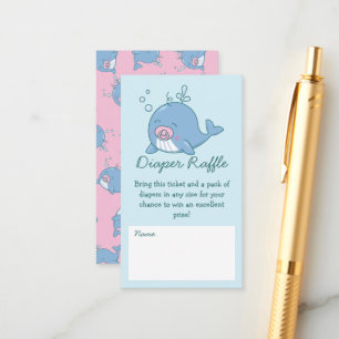 Niedliche Whale Baby Dusche Windeln Raffle Girl Pi Begleitkarte