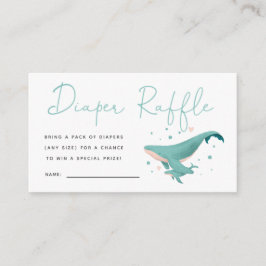 Niedliche Whale Baby Dusche Windeln Raffle Ticket Begleitkarte