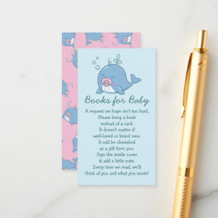 Niedliche Whale Baby Shower Girl Pink Books for Ba Begleitkarte