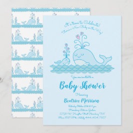Niedliche Whale Baby Shower Ocean Gender Neutral B Einladung