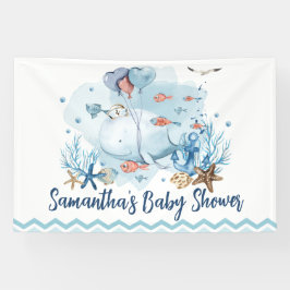 Niedliche Whale Babydusche Begrüßung Hintergrund Banner