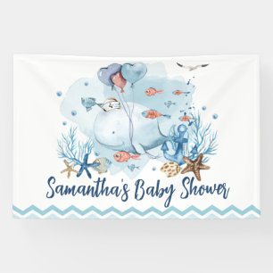 Niedliche Whale Babydusche Begrüßung Hintergrund Banner