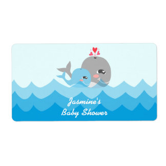 Niedliche Whale Boy Water Flaschen Labels