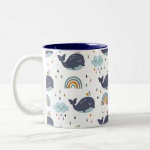 Niedliche Whale-Kid-Tasse Zweifarbige Tasse